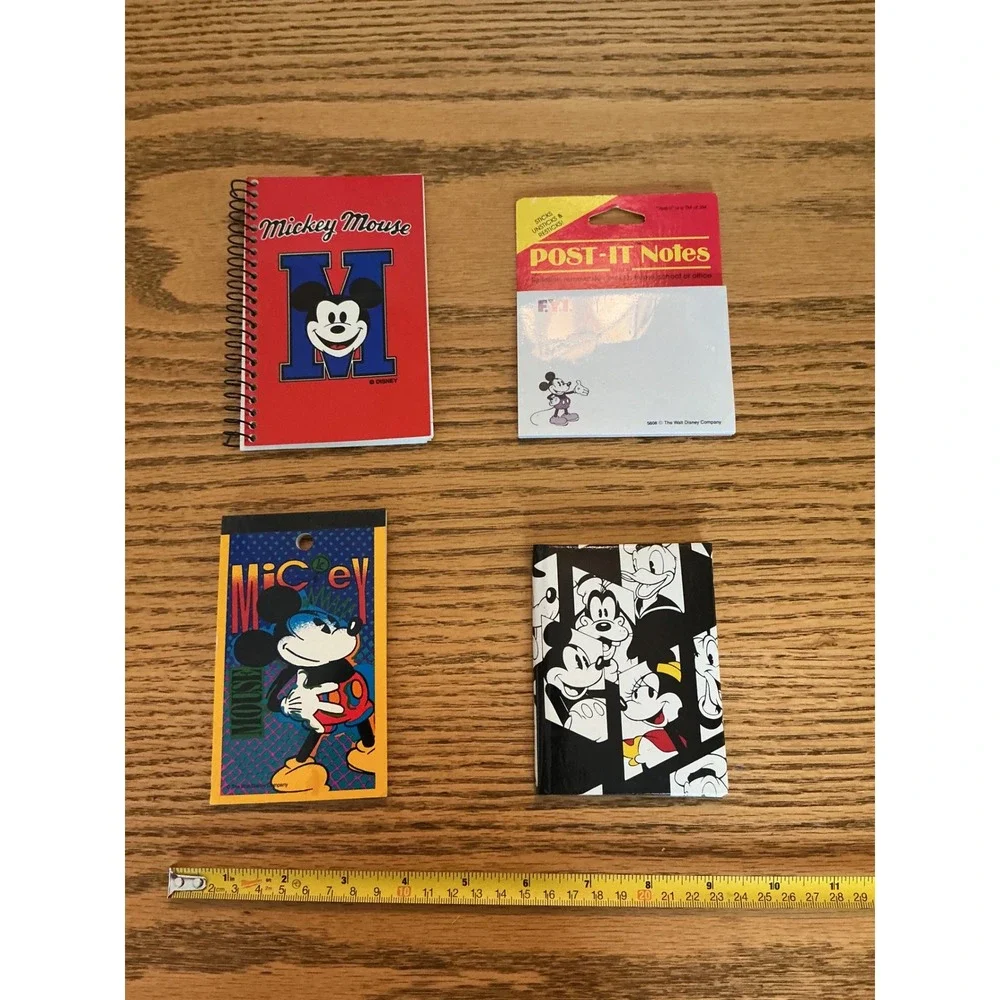 Vintage Disney Mickey Mouse Stationery Set Paper Clips Notebooks Post-it Mead